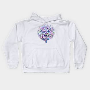 Glam Rainbow Metallic Winter Tree Kids Hoodie